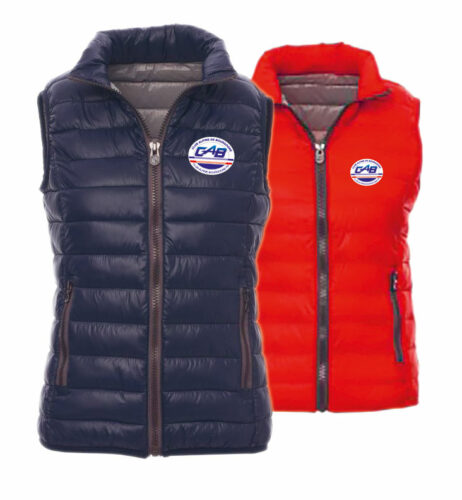Dudoune sans manche bleu nuit ou rouge femme 55€